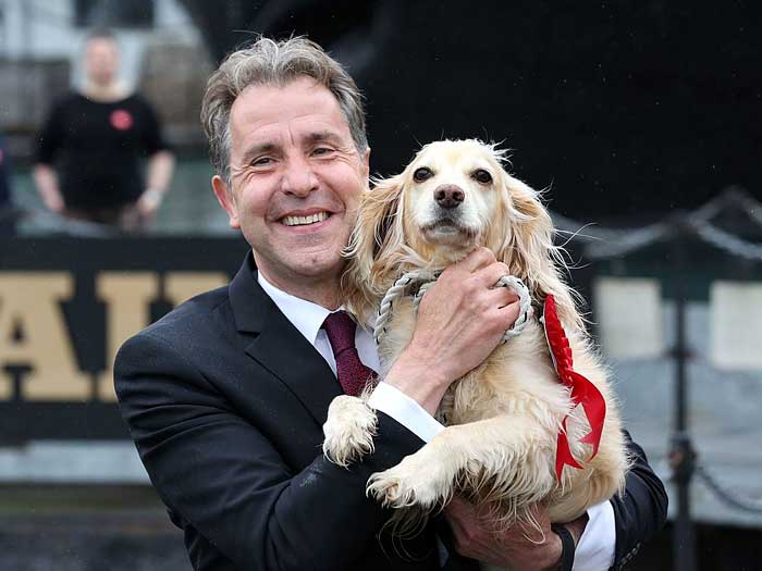 Dan Norris and his dog, Angel