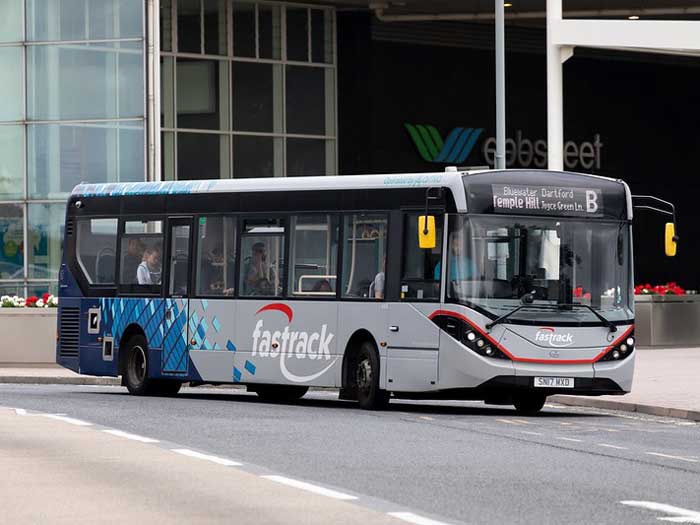 A Fastrack Thameside route B single-decker