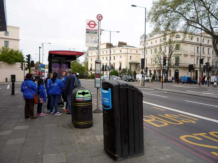 A bus shelter